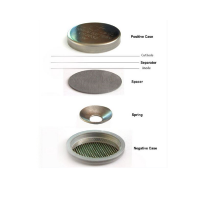 Stainless steel CR2032 coin cell case for battery research
