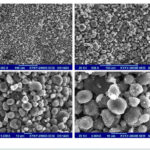 Close-up view of raw MCMB (Meso-carbon Micro-beads) graphite powder for Li-ion battery anode.